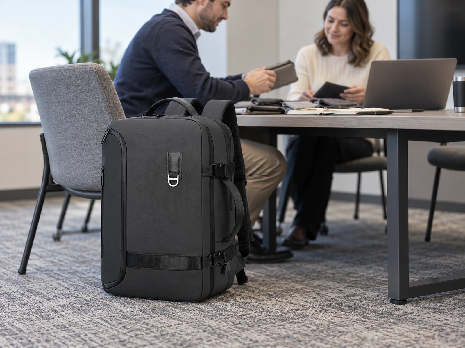 WGX-121 backpack prepared for a business meeting