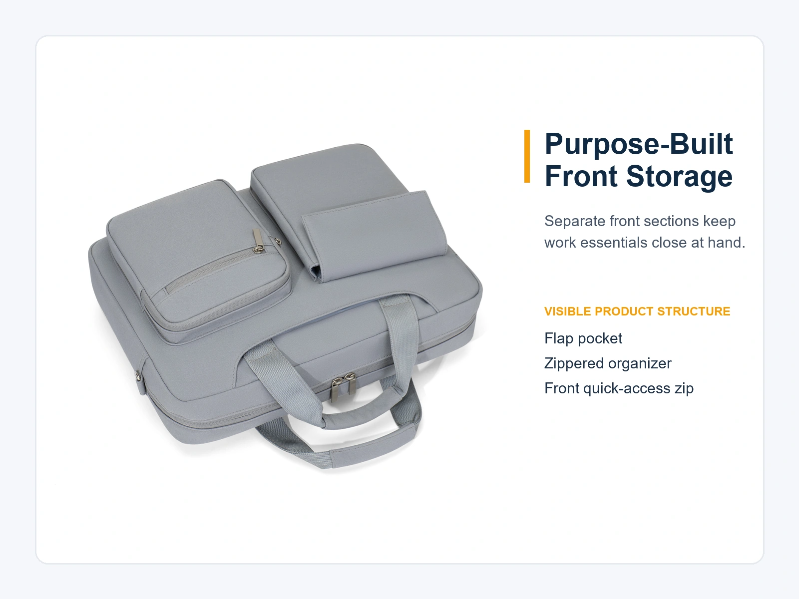 WGX-2521 front storage structure and pocket layout
