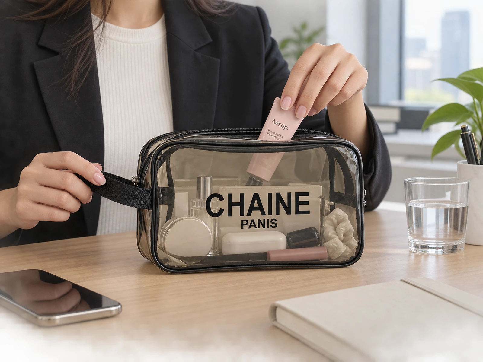 WGX-5006 wristlet used as an office personal-care kit