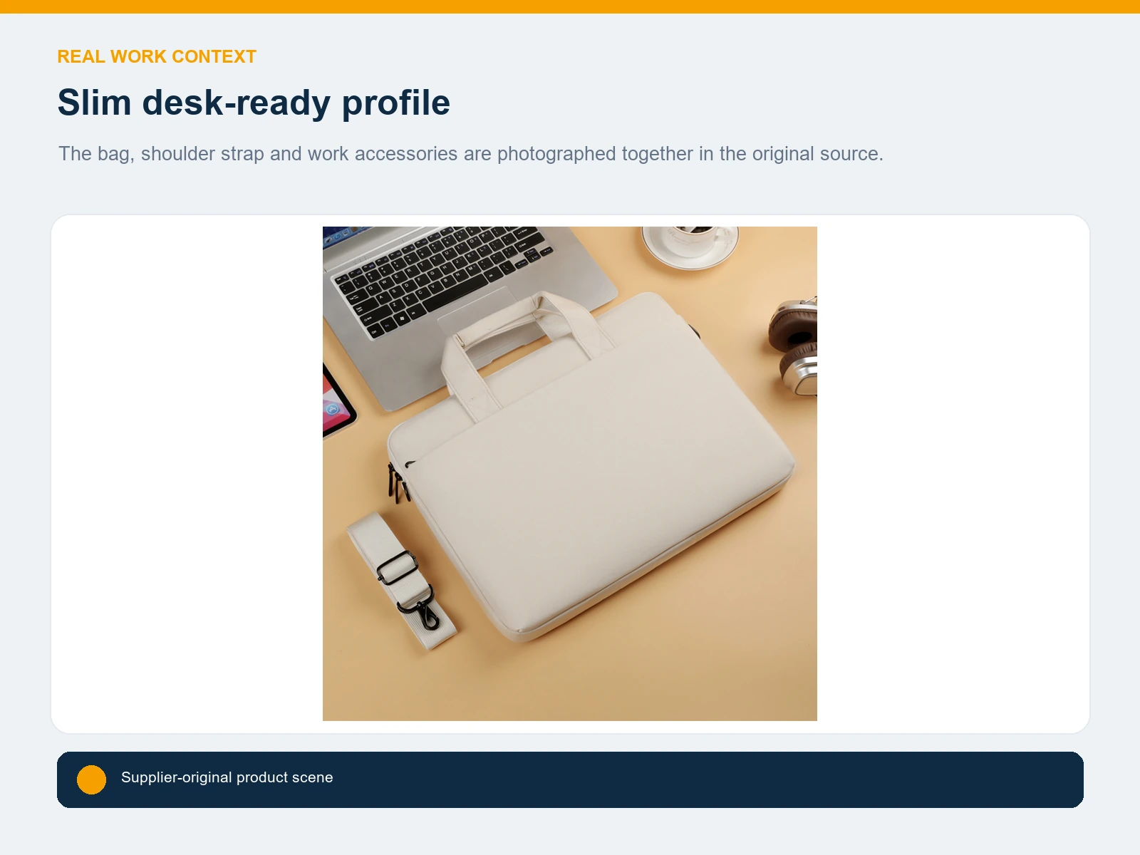 WGX-730 laptop briefcase beside a work desk
