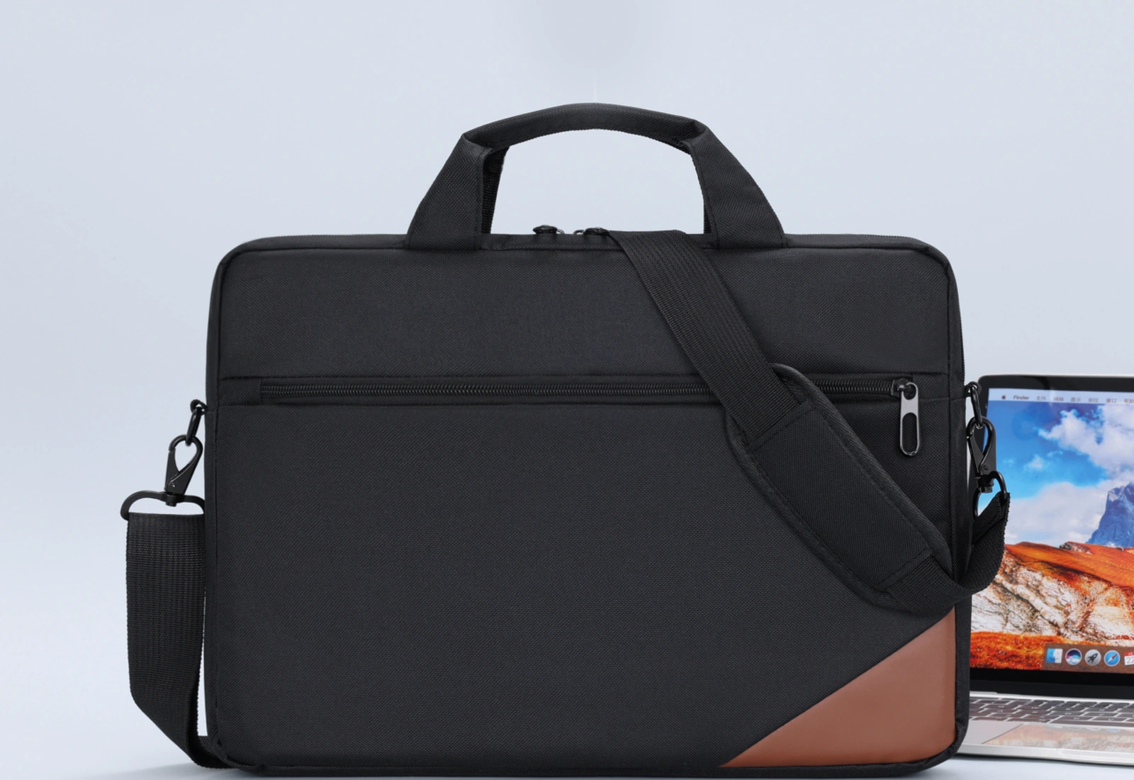 WGX-H9907 laptop briefcase in a workspace setting