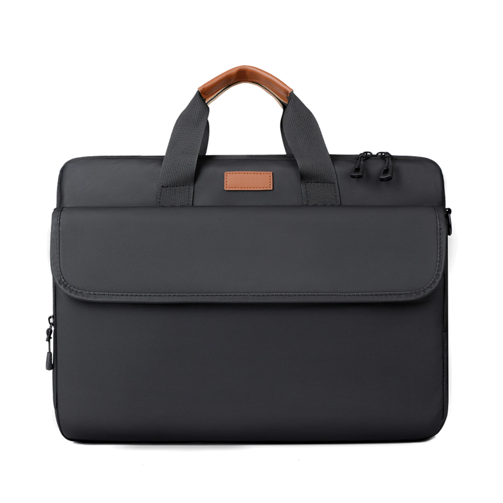 Black WGX-230 water-resistant 15.6-inch laptop briefcase front view